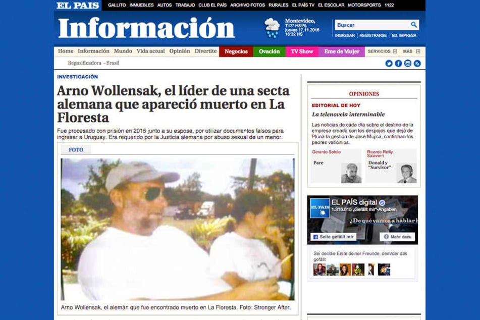 Die Zeitung El País berichtete im August über den Mord an Arno Wollensak.