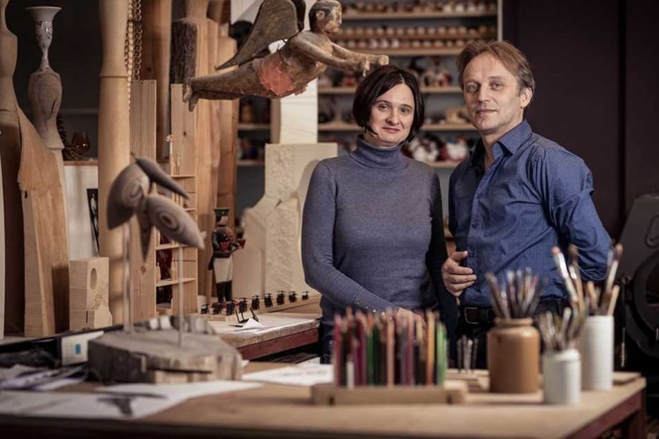 Karsten Braune und seine Frau Claudia Thieme arbeiten als freiberufliche Diplomdesigner in einer Ateliergemeinschaft in Pulsnitz.