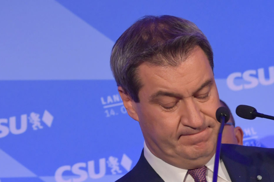 Markus Söder kann mit dem Wahlergebnis der CSU nicht zufrieden sein.