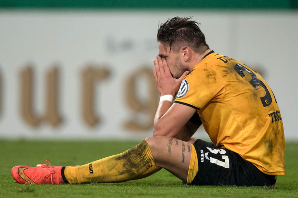 Pascal Testroet beim Pokal-Aus gegen seinen Ex-Verein Arminia Bielefeld.