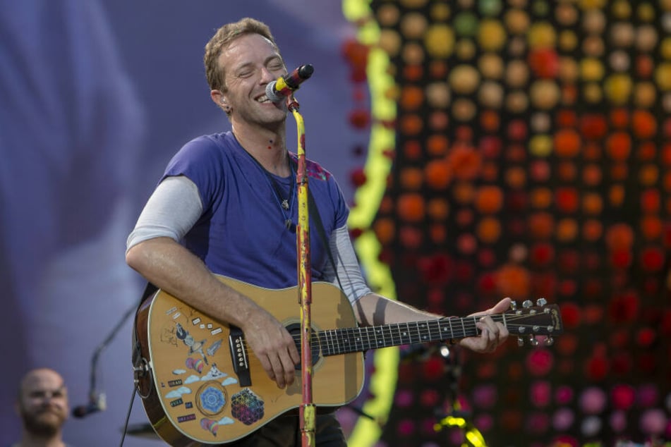 Chris Martin (42) im Sommer 2017 bei seinem Konzert in Leipzig.
