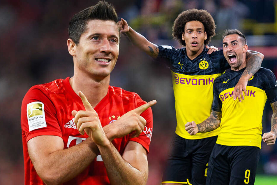 Robert Lewandowski (l.) und der FC Bayern München spielen beim VfL Bochum? Borussia Dortmund um Paco Alcacer (r.) empfängt Borussia Mönchengladbach? (Bildmontage)