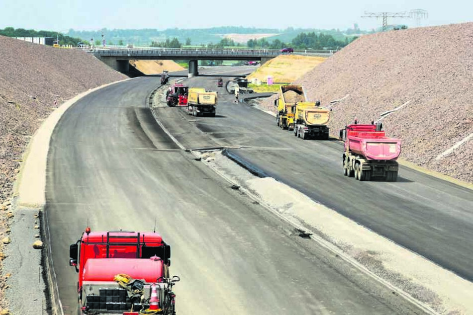 Bauarbeiten für den neuen A 72-Abschnitt bei Borna: Für Straßenbau wird immer wieder enteignet.