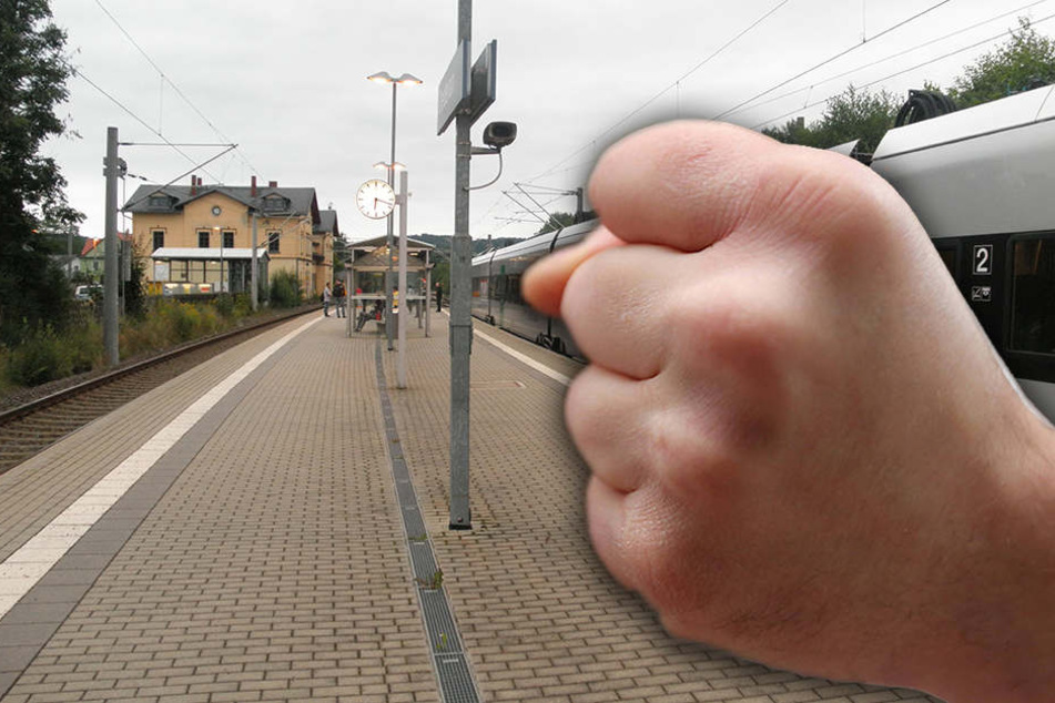 Der Zug musste am Bahnhof Oederan stoppen.