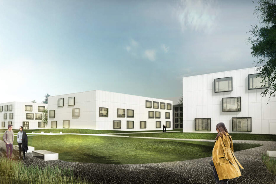 Die neuen Laborflügel kommen im futuristischen Quader-Design daher. Bis 2022 soll alles fertig sein.