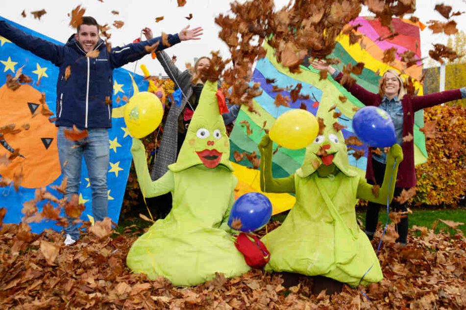 Die Maskottchen Krauti und Krautline und ihre Begleiter der Stadt Leinfelden-Echterdingen freuen sich schon auf die Besucher.
