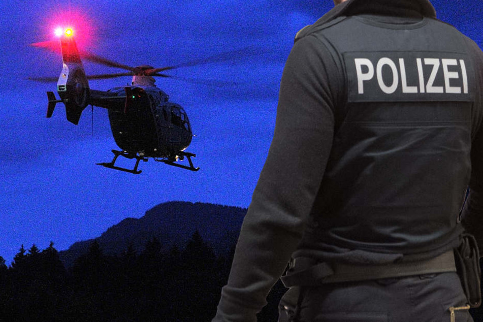 Die Polizei war mit zahlreichen Einsatzkräften und einem Hubschrauber vor Ort (Symbolbild).