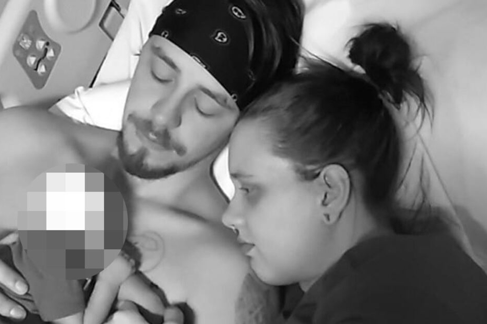 Krysta Davis (23) und Derek Lovett (26) mit ihrem toten Kind.