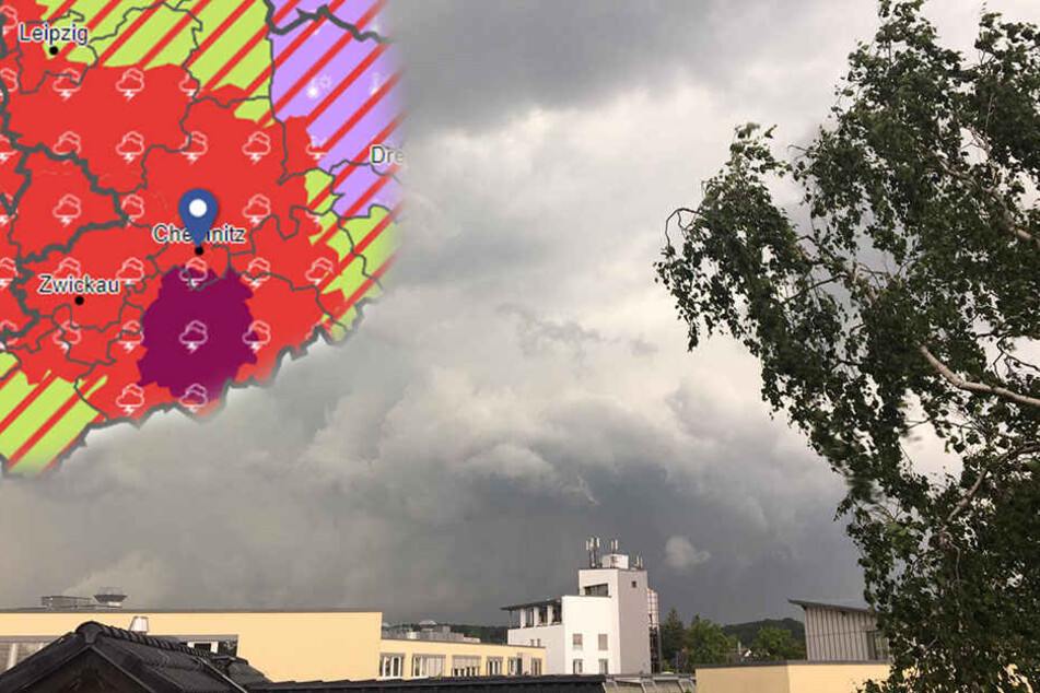 Da bahnt sich schon etwas an. In Chemnitz könnte es Mittwochnachmittag noch mal heftig krachen.