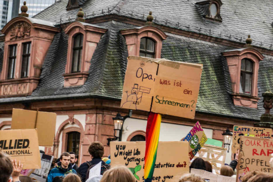 Mit phantasievollen Plakaten liefen die Demonstranten durch die Straßen.