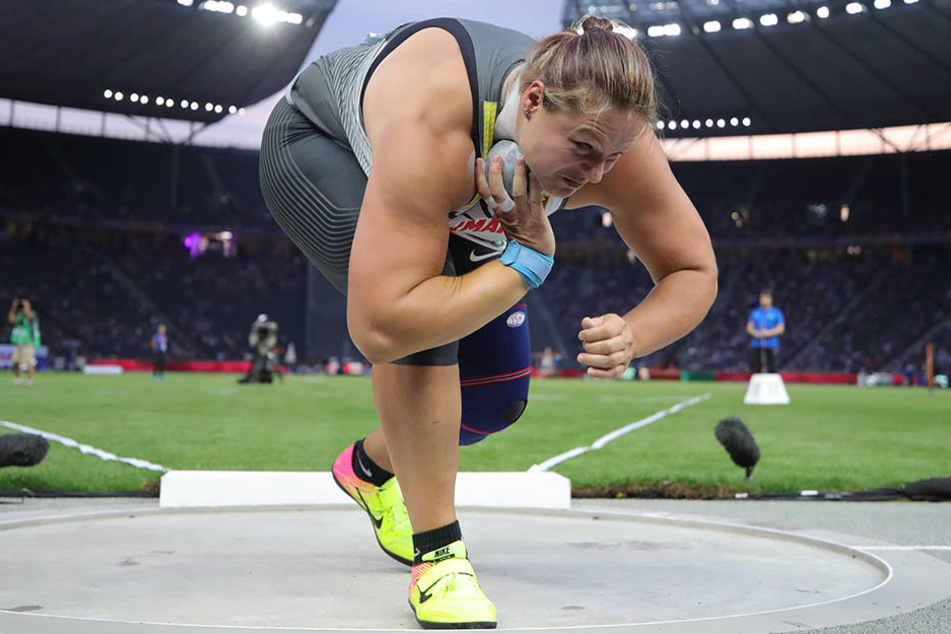Im Kugelstoßen der Frauen belegte Christina Schwanitz (32) den 2. Platz.