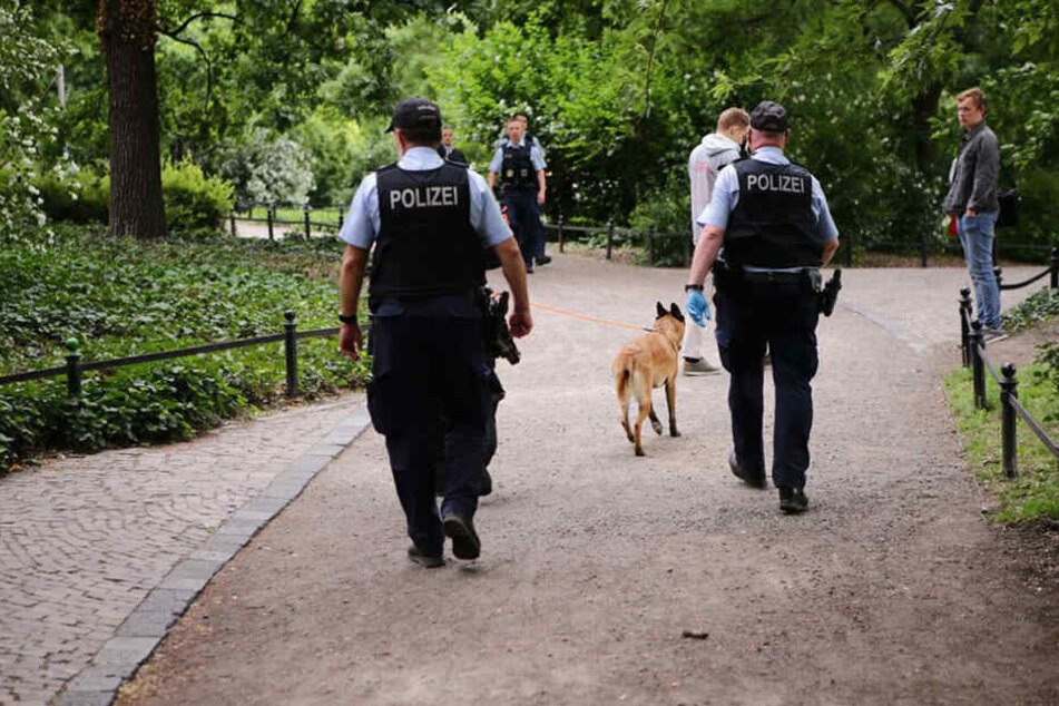 Auch im Bereich des Schwanenteichs ging die Polizei auf Tätersuche.