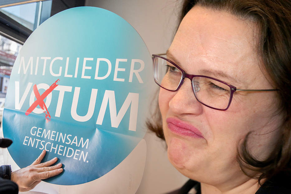 Kommt es zu einem Nein, ist es unklar ob Andrea Nahles beim Parteitag im April für den Vorsitz der SPD kandidieren wird.