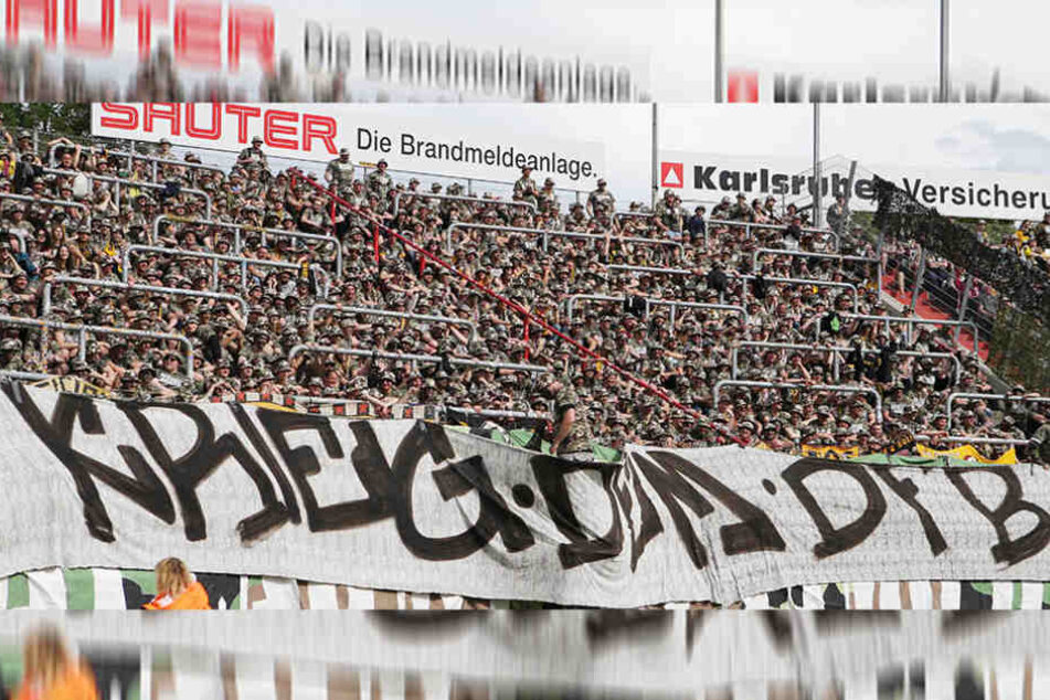 Auf diesem Plakat schickten die Dynamo-Fans ihre Kriegserklärung an
den DFB.