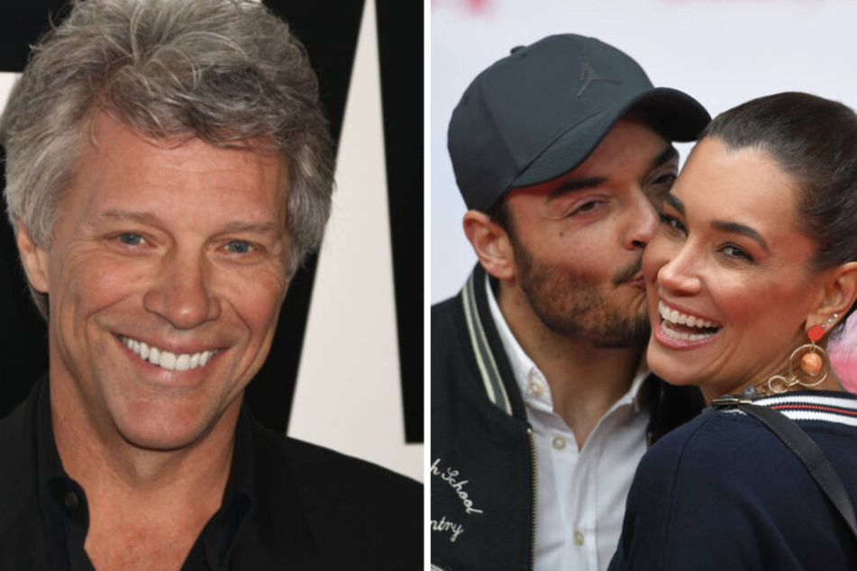US-Rocker Jon Bon Jovi (li.) hat es Jana Ina Zarrella angetan. Ihr Mann Giovanni erträgt es mit Humor.