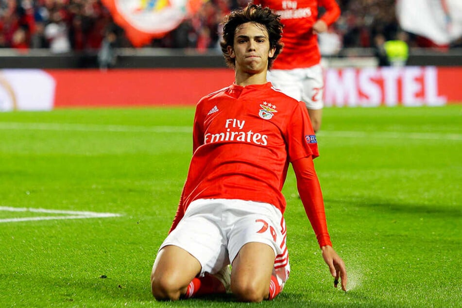 Joao Felix bejubelt seinen Treffer zum 1:0 gegen Eintracht Frankfurt im Europa-League-Viertelfinal-Hinspiel für Benfica Lissabon.