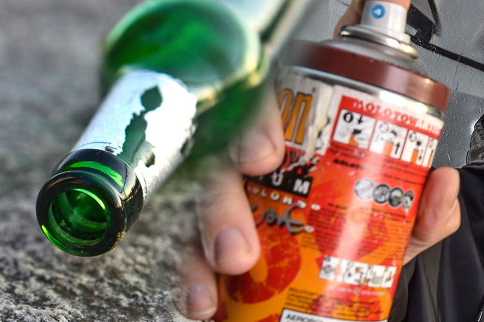 Der pennende 21-Jährige hatte noch Farbe an den Händen und eine Spraydose dabei.