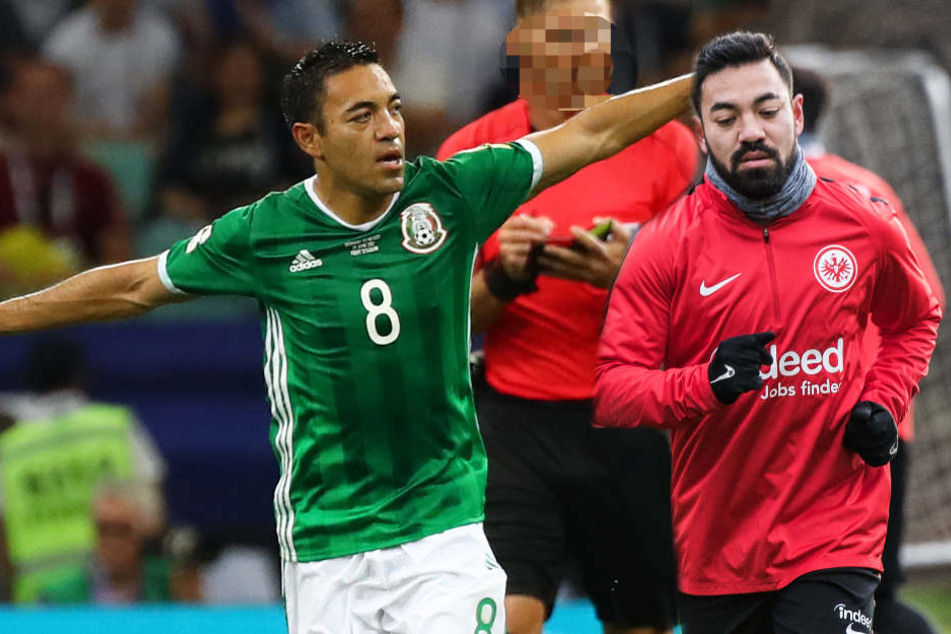 Links ohne (Archivbild), rechts mit Bart: Marco Fabian nimmt wieder am Training seiner Mannschaft teil.