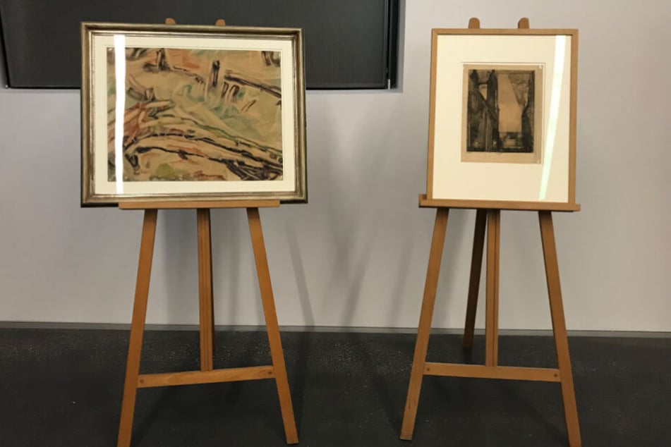 Die "Studie nach einem Baumstamm" (l.) wurde von den Nazis als "Entartete Kunst" beschlagnahmt.