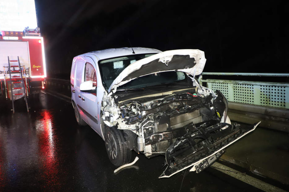 Ein Transporter war in den "Hundefänger" gekracht.