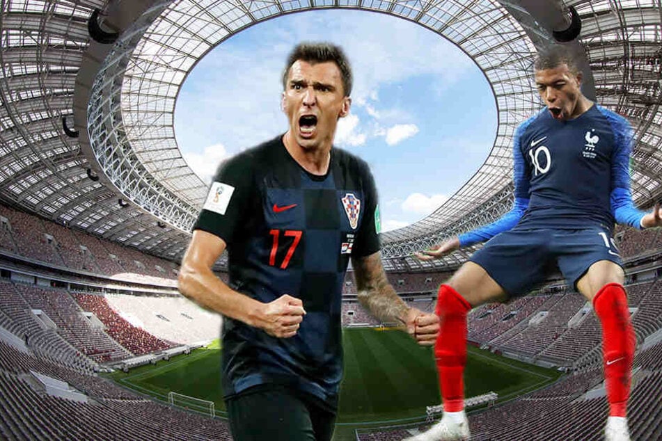 Beide entschieden das Spiel: Kroatiens Mario Mandzukic (l.) traf einmal ins eigene und einmal ins gegnerische Tor, Frankreichs Kylian Mbappé (r.) sorgte mit seinem zwischenzeitlichen 1:4 für die Entscheidung.