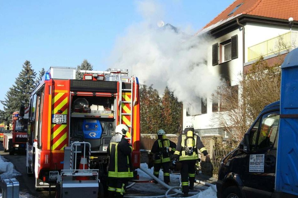 Bei dem Brand auf der Lessingstraße in Grimma wurden sechs Menschen verletzt.