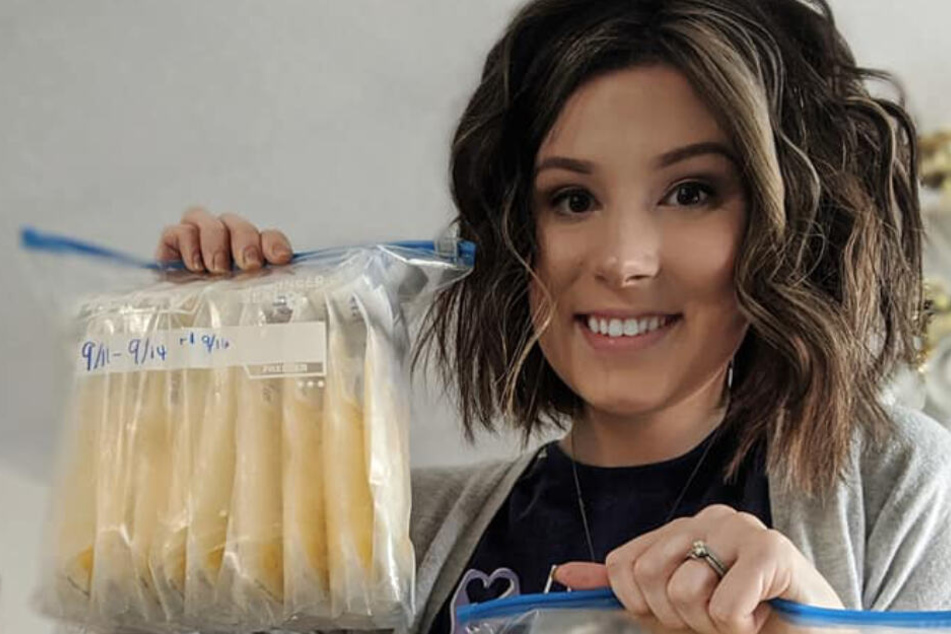 Sierra Strangfeld mit einem kleinen Teil der abgepumpten Milch.