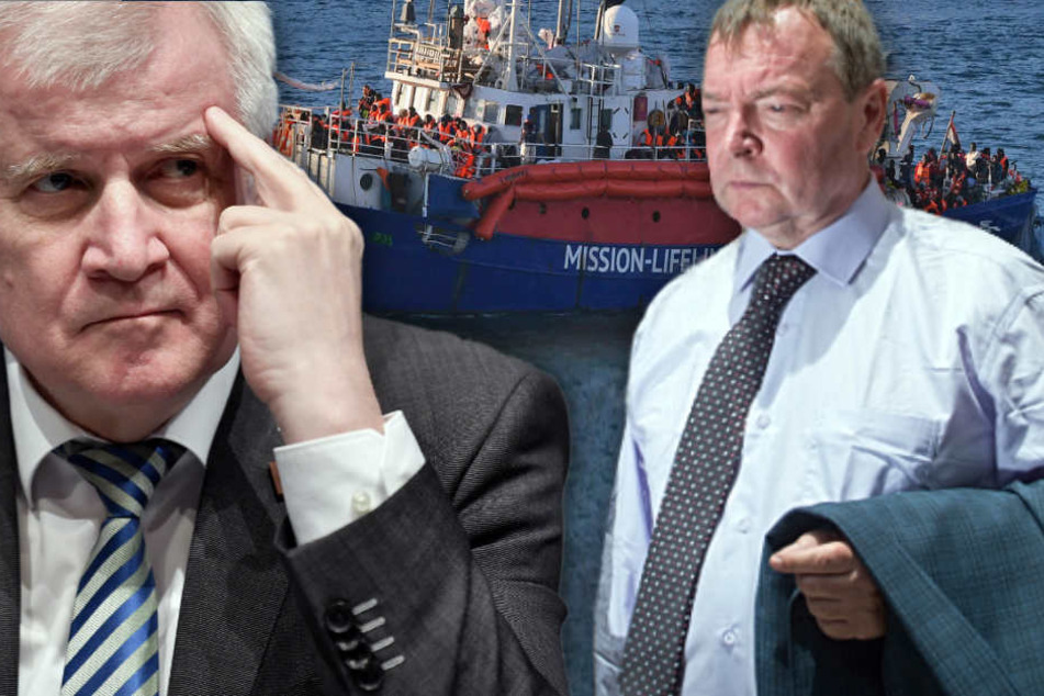 "Lifeline"-Kapitän Claus-Peter Reisch (r.) erhebt schwere Vorwürfe gegen Horst Seehofer.