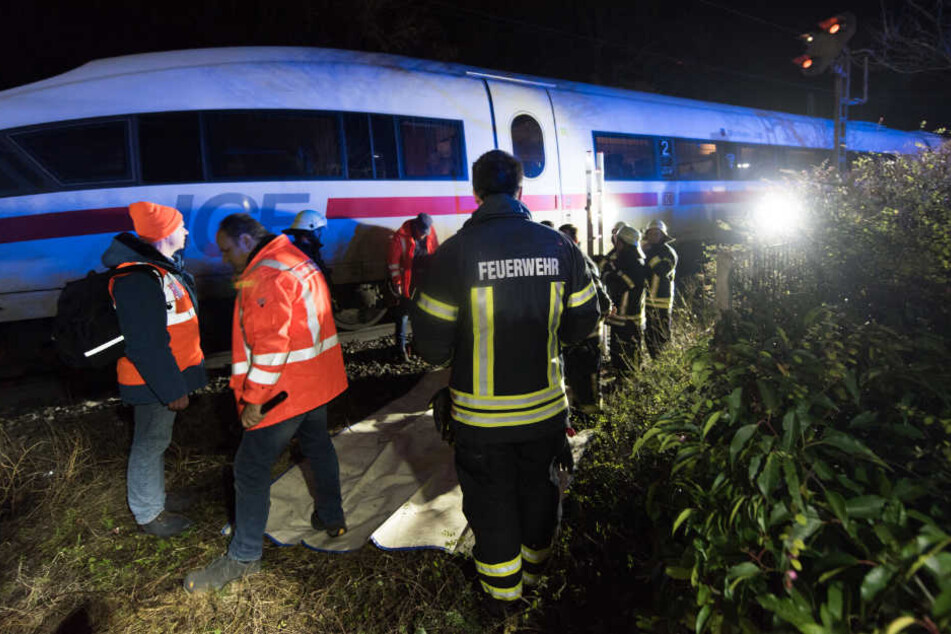 Ende der Fahrt: Der ICE steht, die Fahrgäste mussten aussteigen.