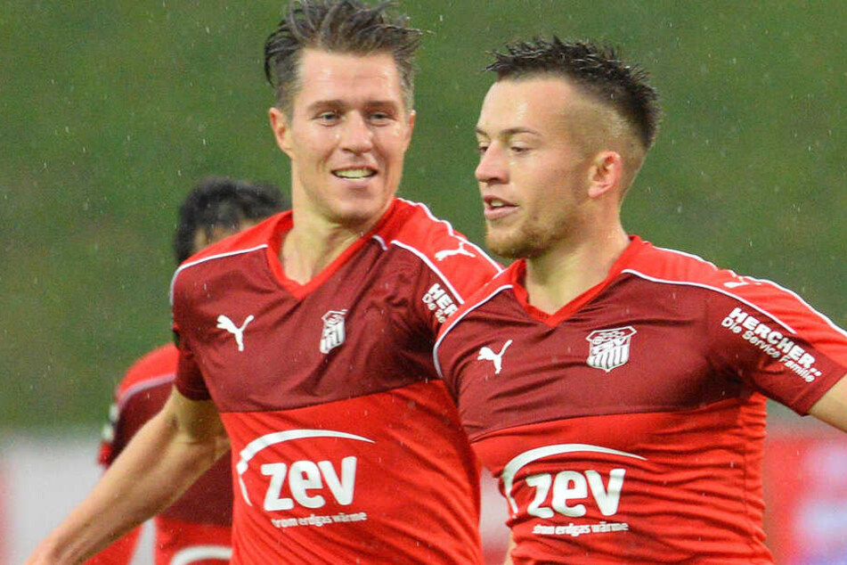 Brüderlicher Jubel: Torschütze Patrick (r.) und Christoph Göbel.