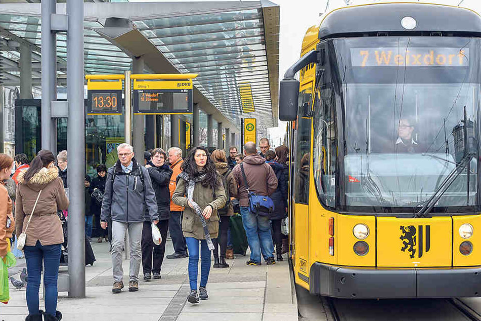 Die Dresdner Verkehrsbetriebe (DVB) erhöhen im Advent die Taktung ihrer
Straßenbahnen.