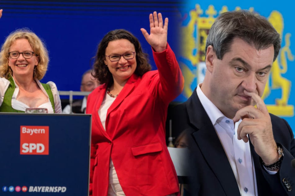 Natascha Kohnen (l-r), Andrea Nahles und Markus Söder geben nochmal alles im Wahlkampf-Endspurt. (Bildmontage)