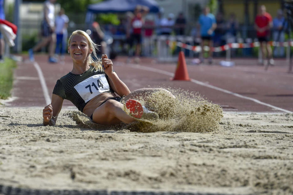 Auch Kristin Gierisch präsentiert sich heute den Chemnitzer Leichtathletik-Fans.