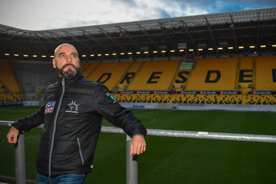 Coach Rico Rossi hat einen Traum. Er will am 4. Januar mit den Eislöwen im Rudolf-Harbig-Stadion als Sieger vom Eis gehen.