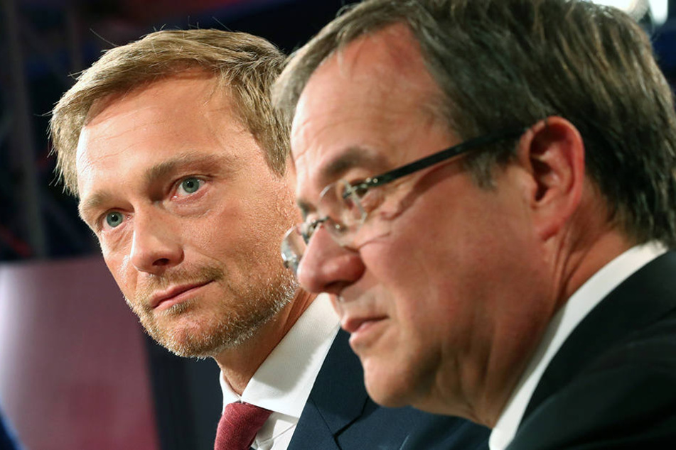 Finden CDU und FDP zueinander? Christian Lindner (FDP, hi.) und Armin Laschet (CDU, vo.) sind nicht ihre erste Wahl.