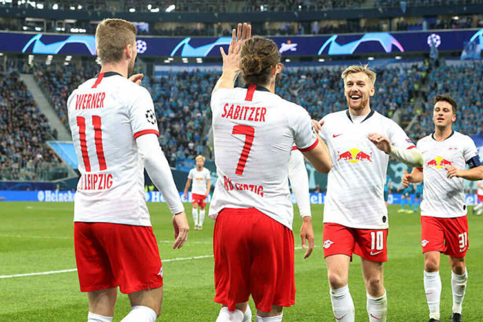 Die beiden Treffer für die Sachsen erzielten Marcel Sabitzer (#7) und Diego Demme (r.).
