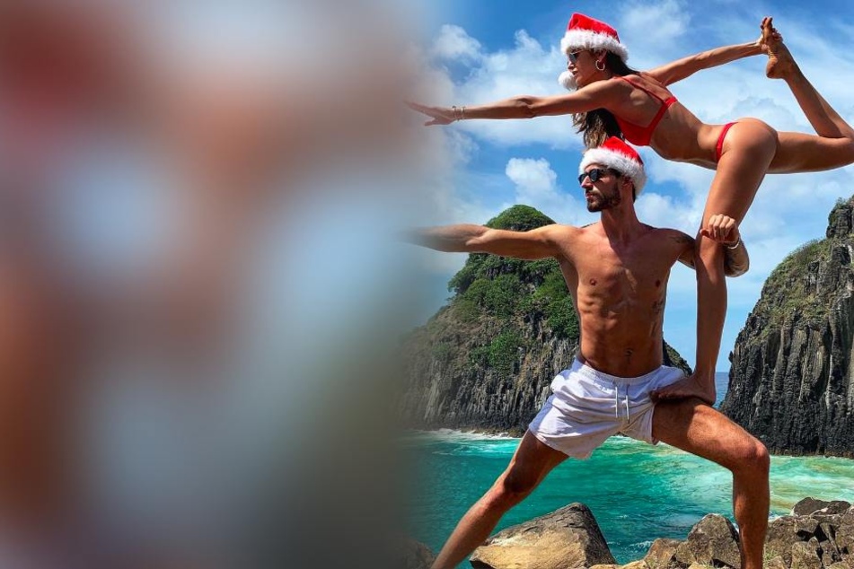 Bei den beiden knackigen Strandschönheiten handelt es sich um Eintracht-Keeper Kevin Trapp und seine Verlobte, Model Izabel Goulart.