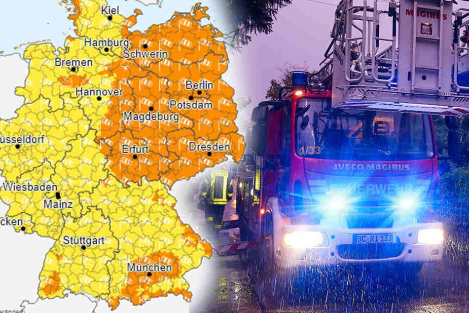 Der Deutsche Wetterdienst ruft Warnstufe 2 für einige Teile Deutschlands aus!