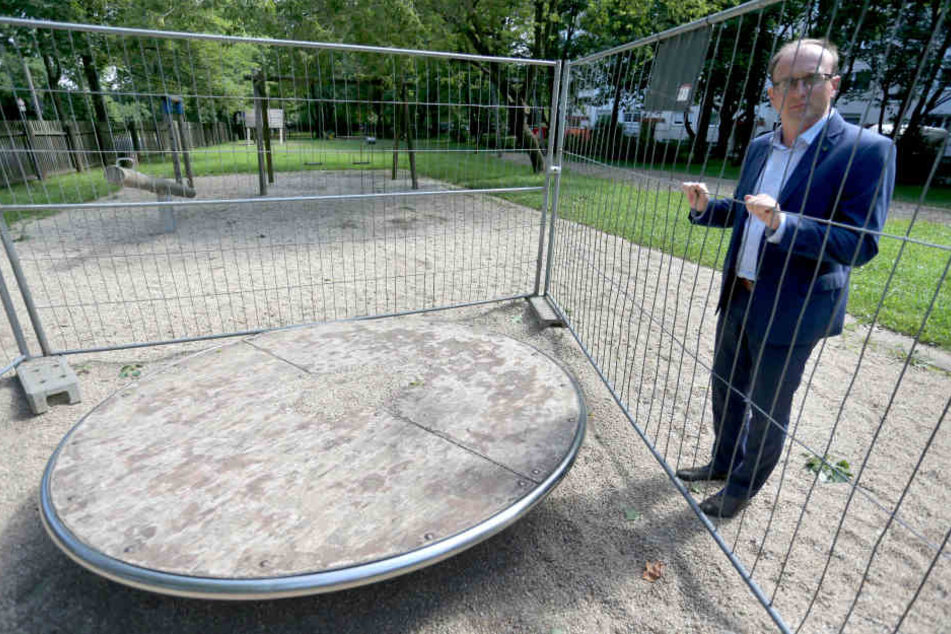Der Spielplatz Usti nad Labem 199 ist gerettet, soll saniert werden. Stadtrat Jörg Vieweg (46, SPD) will die gesamte Spielplatzkonzeption überarbeiten.
