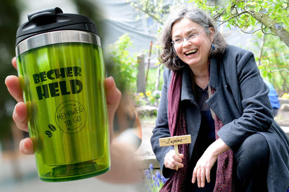 Umweltbürgermeisterin Eva Jähnigen (51, Grüne) will das Becherproblem mit Mehrwegbechern lösen.