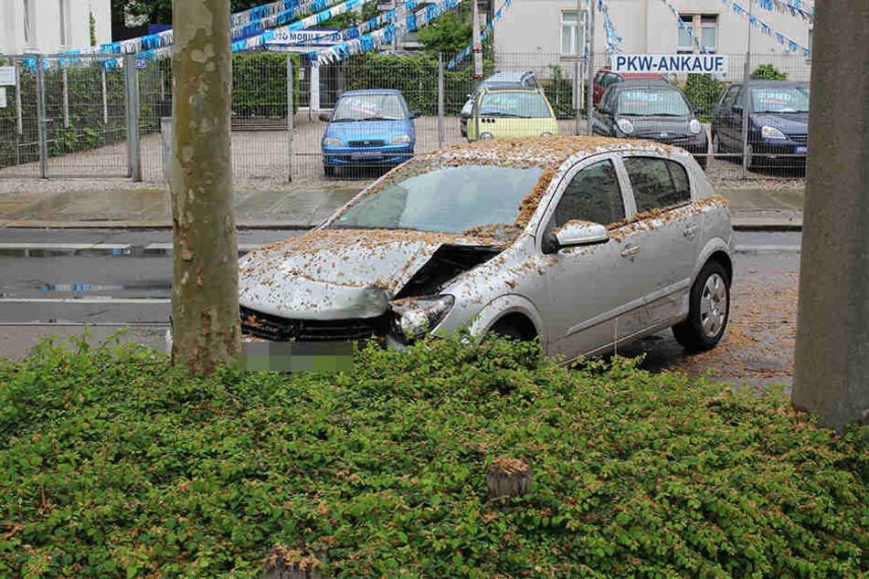 Aus ungeklärter Ursache prallte der Mann gegen den Baum. Er musste verletzt ins Krankenhaus gebracht werden.