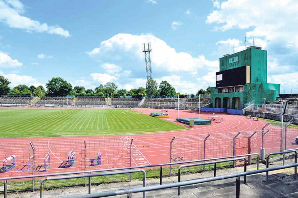 Das Sportforum Chemnitz wird Ende Oktober zum Katastrophengebiet.