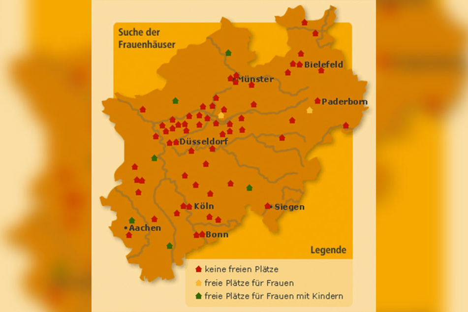 Die meisten Häuschen sind rot: Es gibt kaum mehr freie Plätze für Frauen in Not.