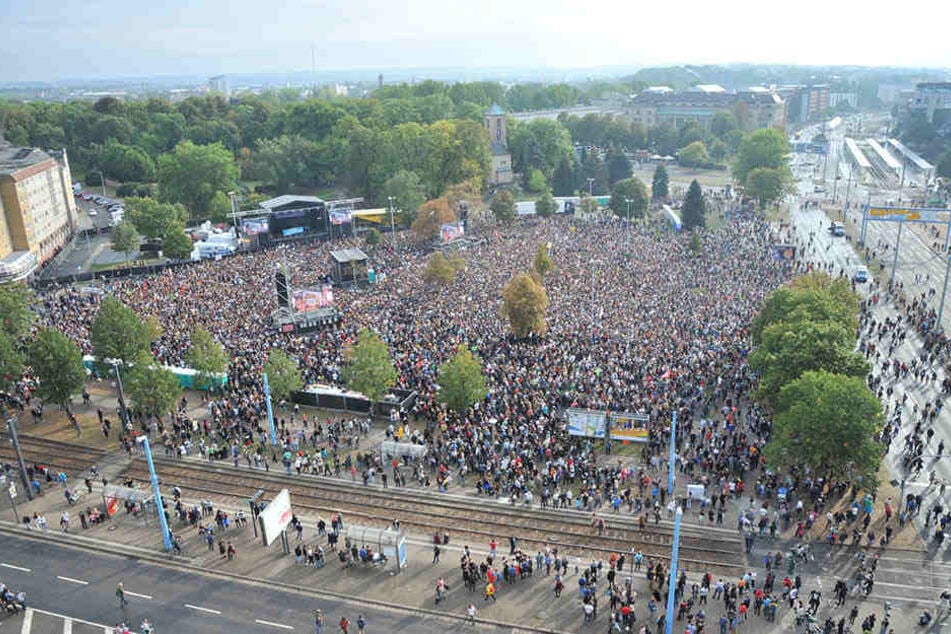 65.000 Besucher kamen zum Konzert gegen Rechts in Chemnitz.