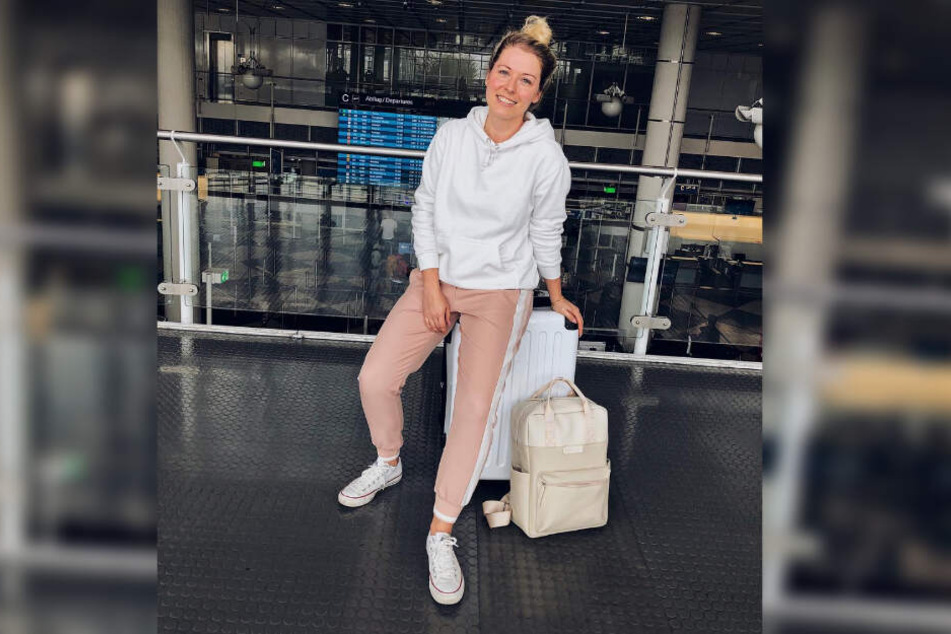 Ann-Christin Weber vor dem Abflug in die Türkei.