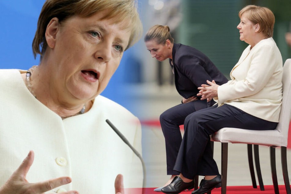 Angela Merkel sitzt neben der dänischen Ministerpräsidentin Mette Frederiksen. (Bildmontage)