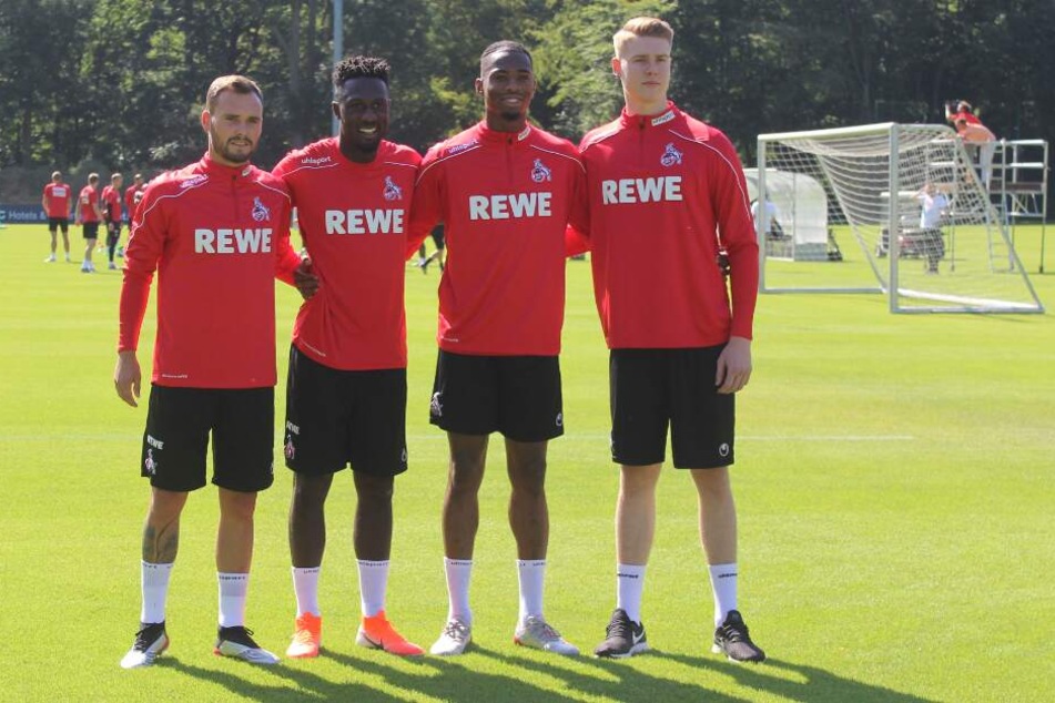 Die Kölner Neuzugänge (v.l.): Birger Verstraete, Kingsley Schindler, Kingsley Ehizibue und Julian Krahl.