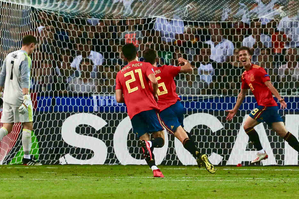 Dani Olmo (r.) erzielte im U21-EM-Finale vor wenigen Wochen das vorentscheidende 2:0 für Spanien gegen Deutschland.
