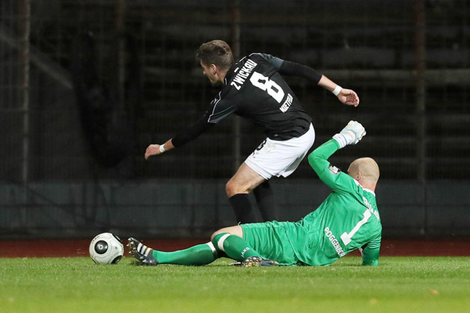 Jonas Nietfeld brachte seinen Zwickauern neuen Mut - doch am Ende blieb es beim 2:1.