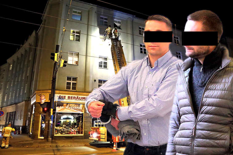 Heiko S. (35, links) löste eine Explosion in seiner Wohnung aus. Marcus K. (33) war bei seinem Kumpel, als alles in die Luft flog.